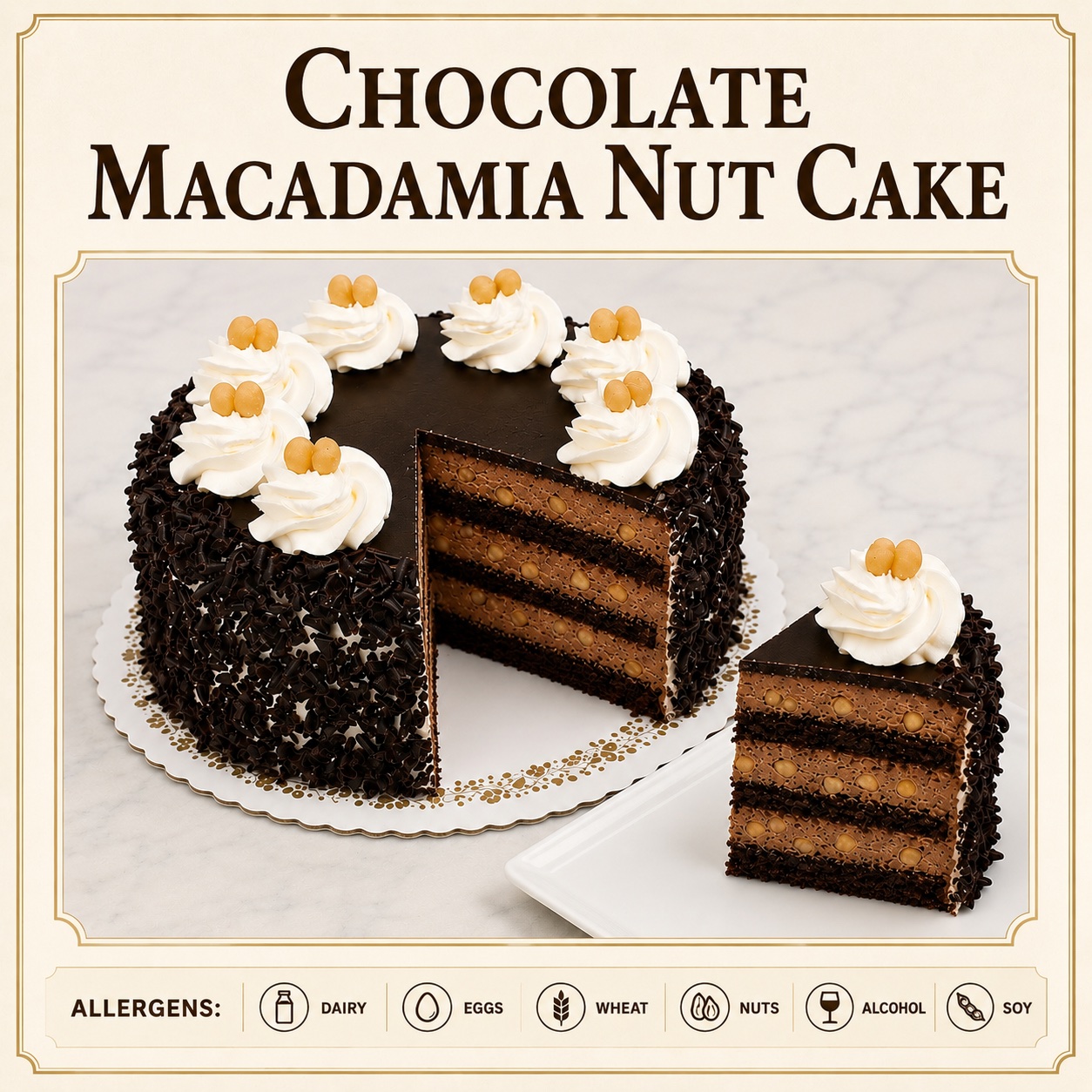 Chocolate Macadamia Nut Cake