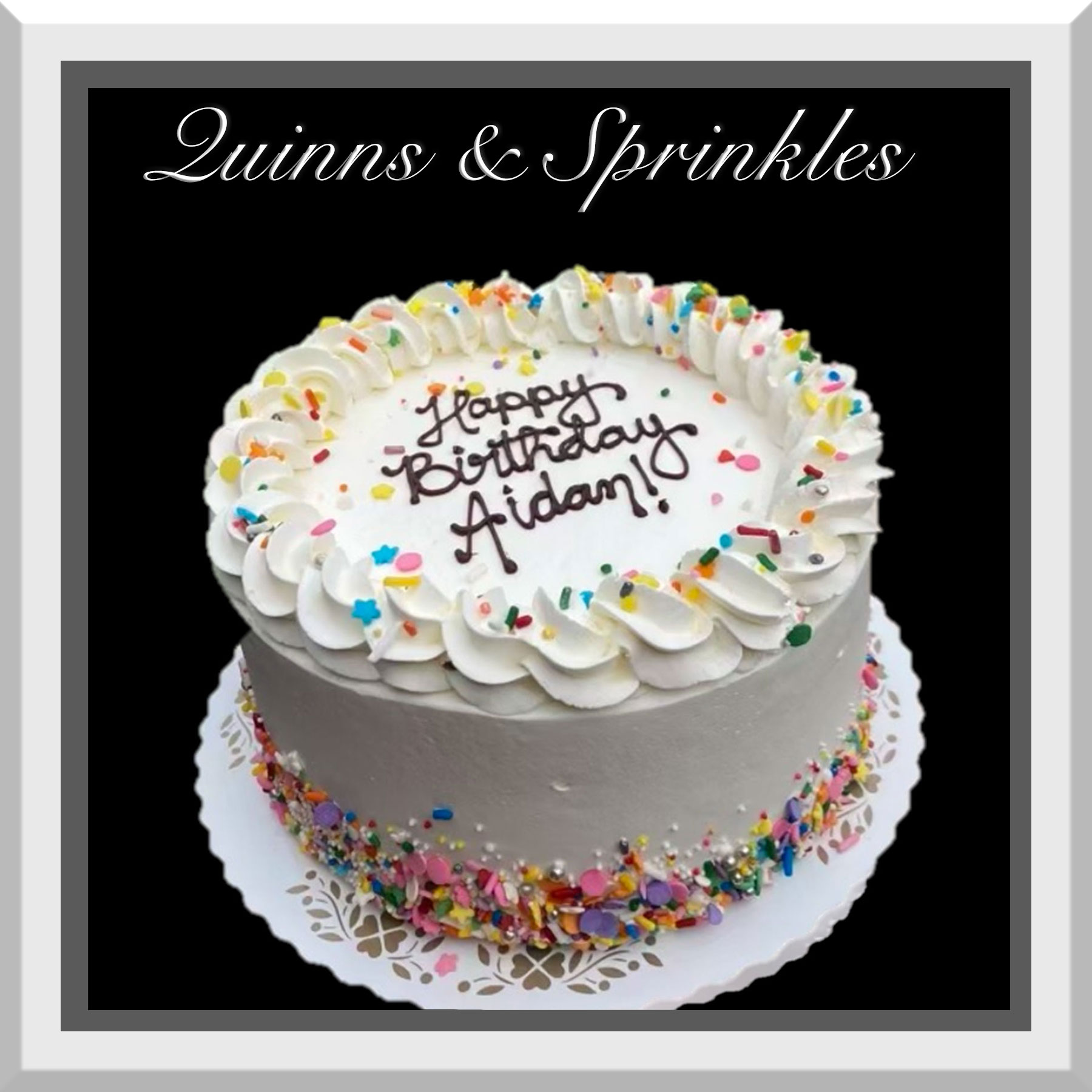 Birthday Cake Design – Quinns and Sprinkles – Hans and Harry's Bakery